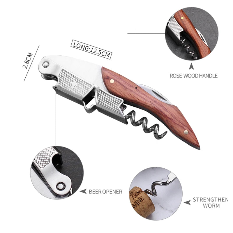 Wood Handle Corkscrew - Professional Wine Opener