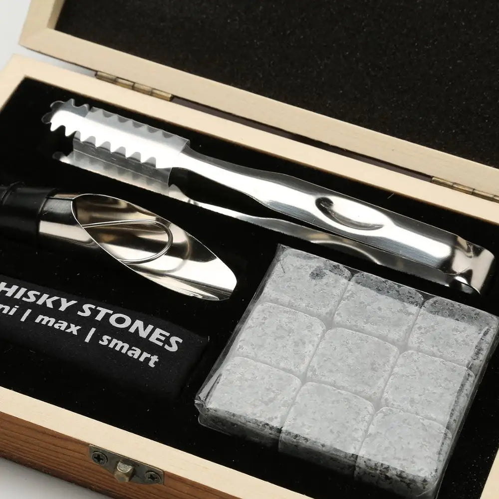 Whiskey Stones Gift Set - W/ Wine Stopper