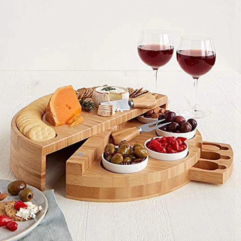 Cheese Board Cutlery Set with Slide Out Drawer