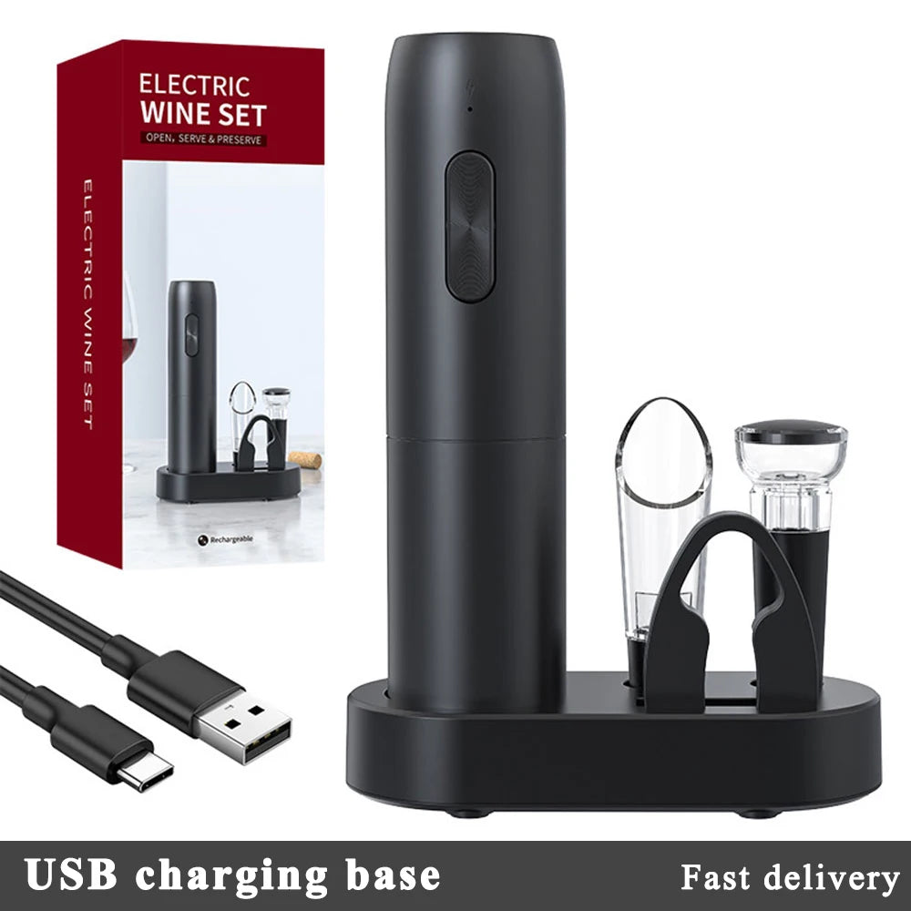 Rechargeable Electric Wine Opener with USB Charging Suit Kitchen Accessories