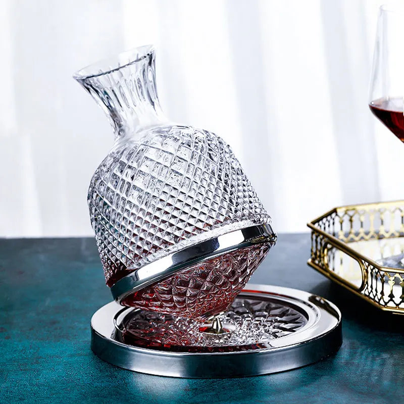 360 Rotating Crystal Wine Decanter - 1500ML