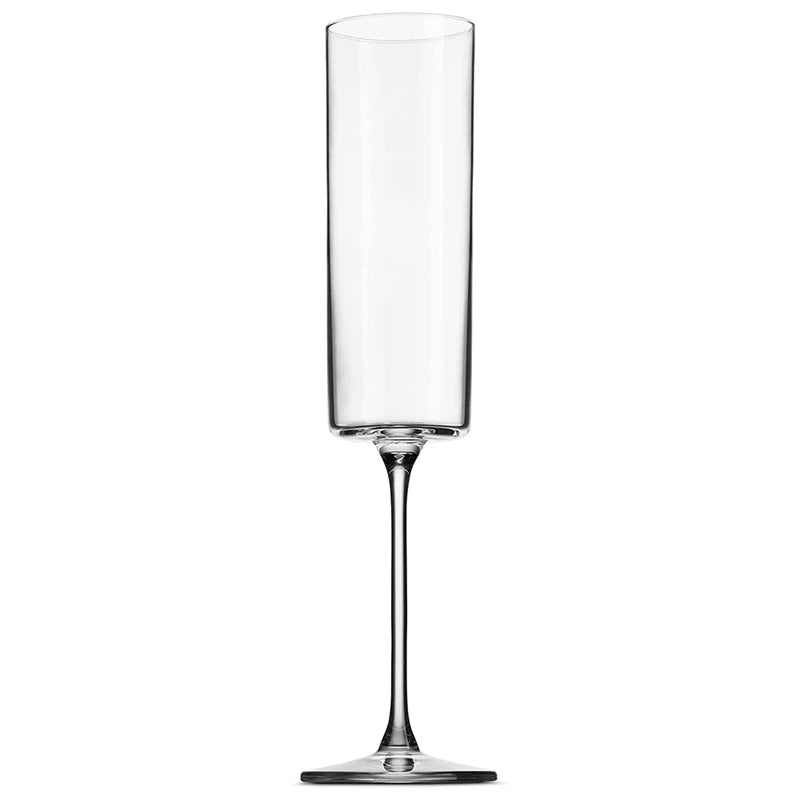 Square Edge Glass Champagne Flutes - 4 Pack