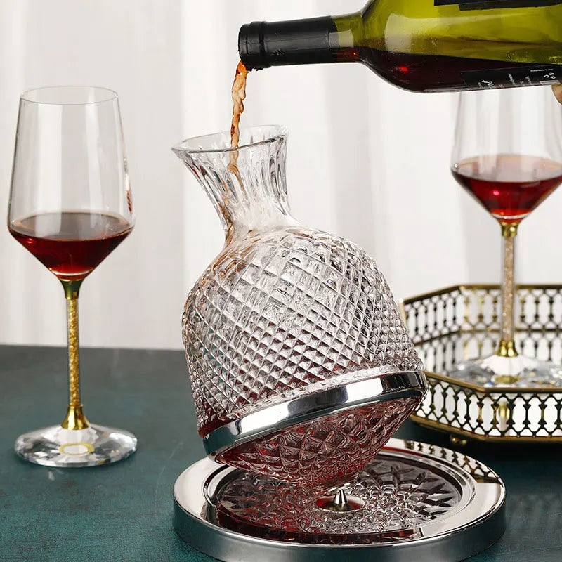 360 Rotating Crystal Wine Decanter - 1500ML