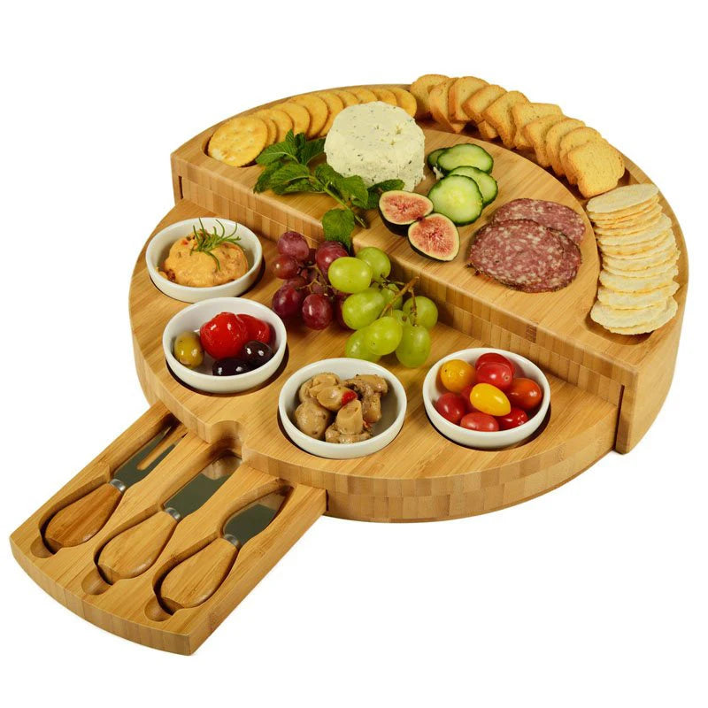 Cheese Board Cutlery Set with Slide Out Drawer