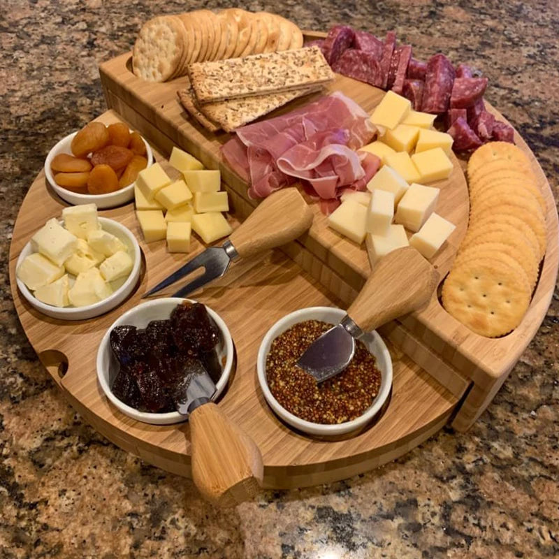 Cheese Board Cutlery Set with Slide Out Drawer