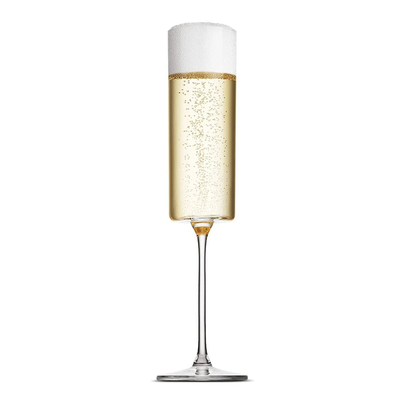 Square Edge Glass Champagne Flutes - 4 Pack