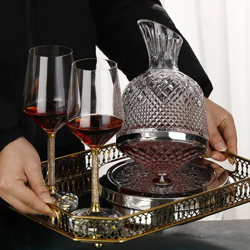 360 Rotating Crystal Wine Decanter - 1500ML